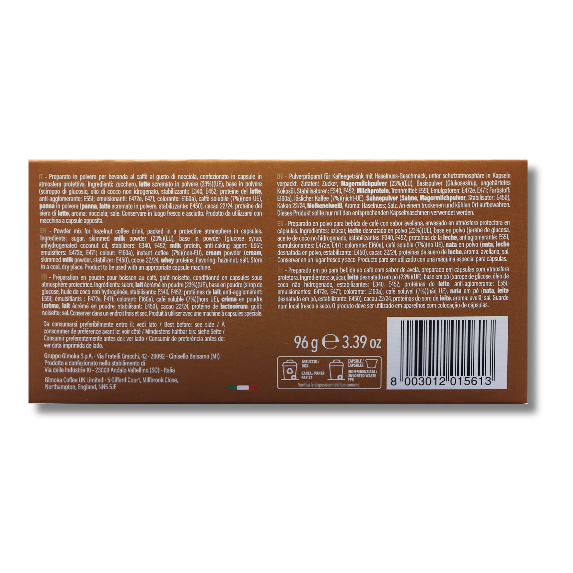 Garibaldi Noccolino – 16 Kapseln | Für Espre Caffè System & Nais Espre Osmoseanlage