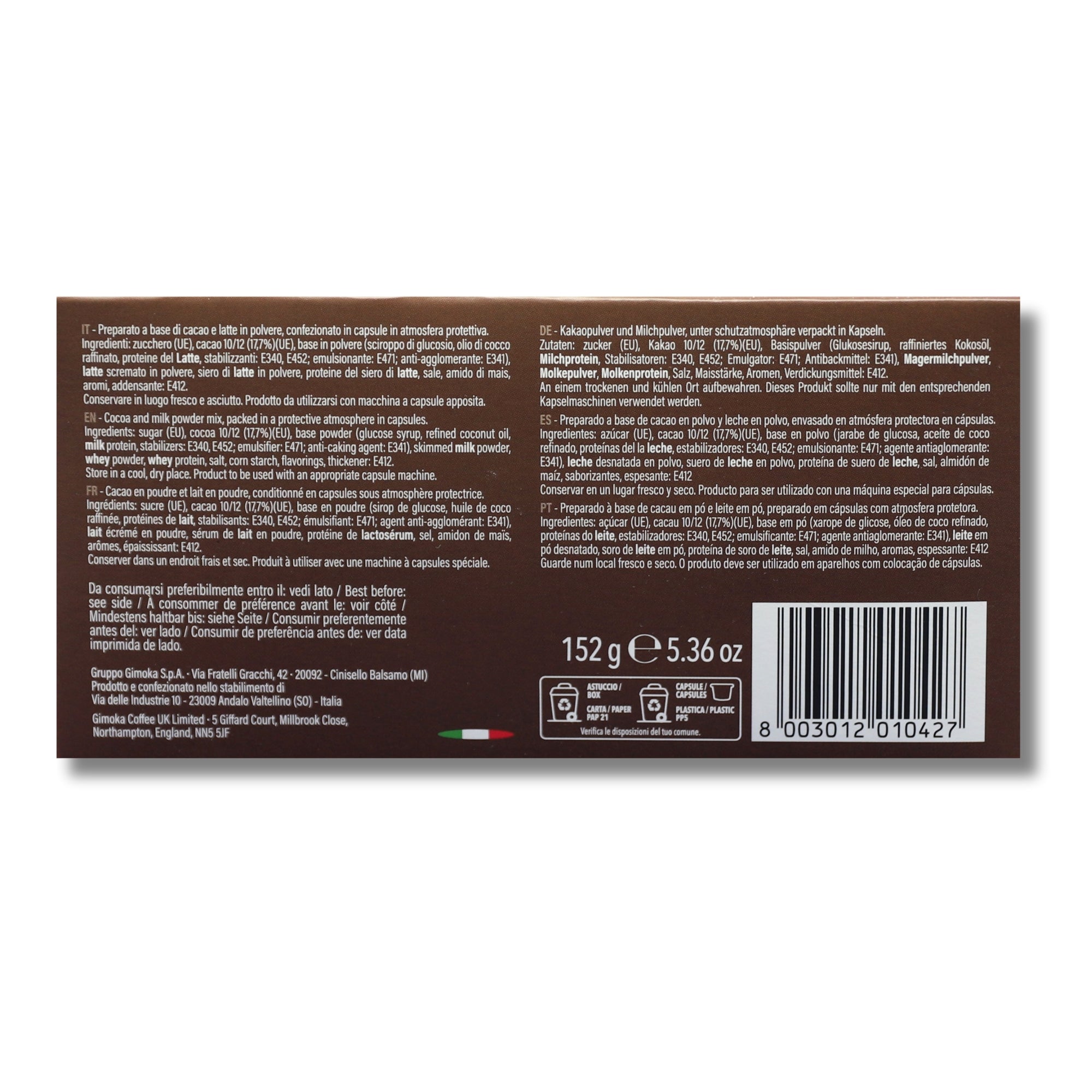 Cioccolata Kapseln – 16 Stück | Heiße Schokolade für Espre Caffè System