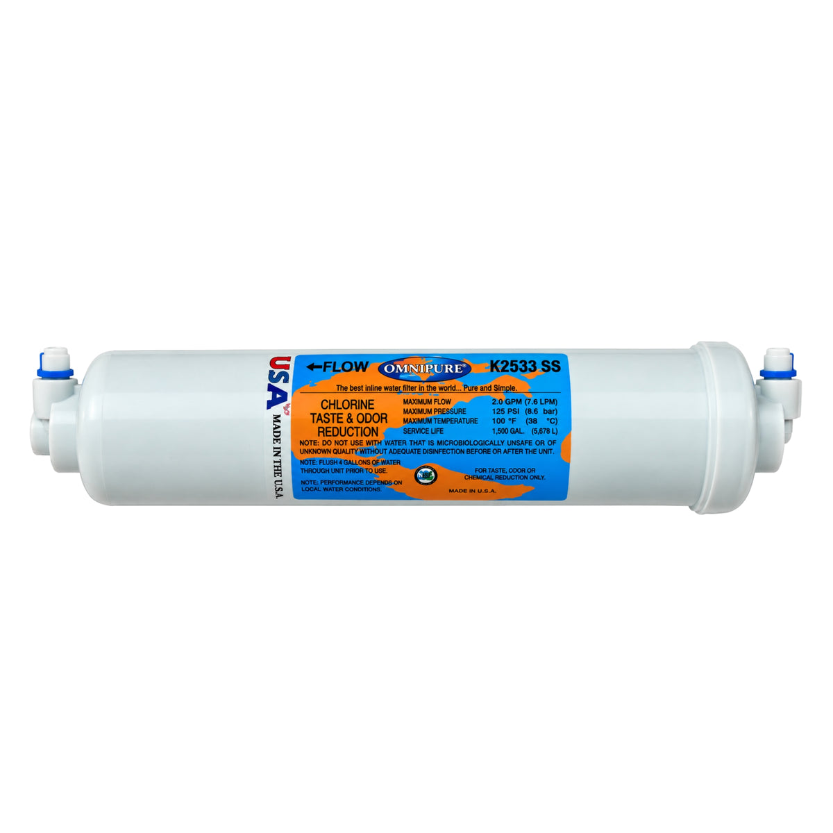 Omnipure K2533 SS Filter für Osmoseanlage – effektiver Wasserfilter für reines Trinkwasser.