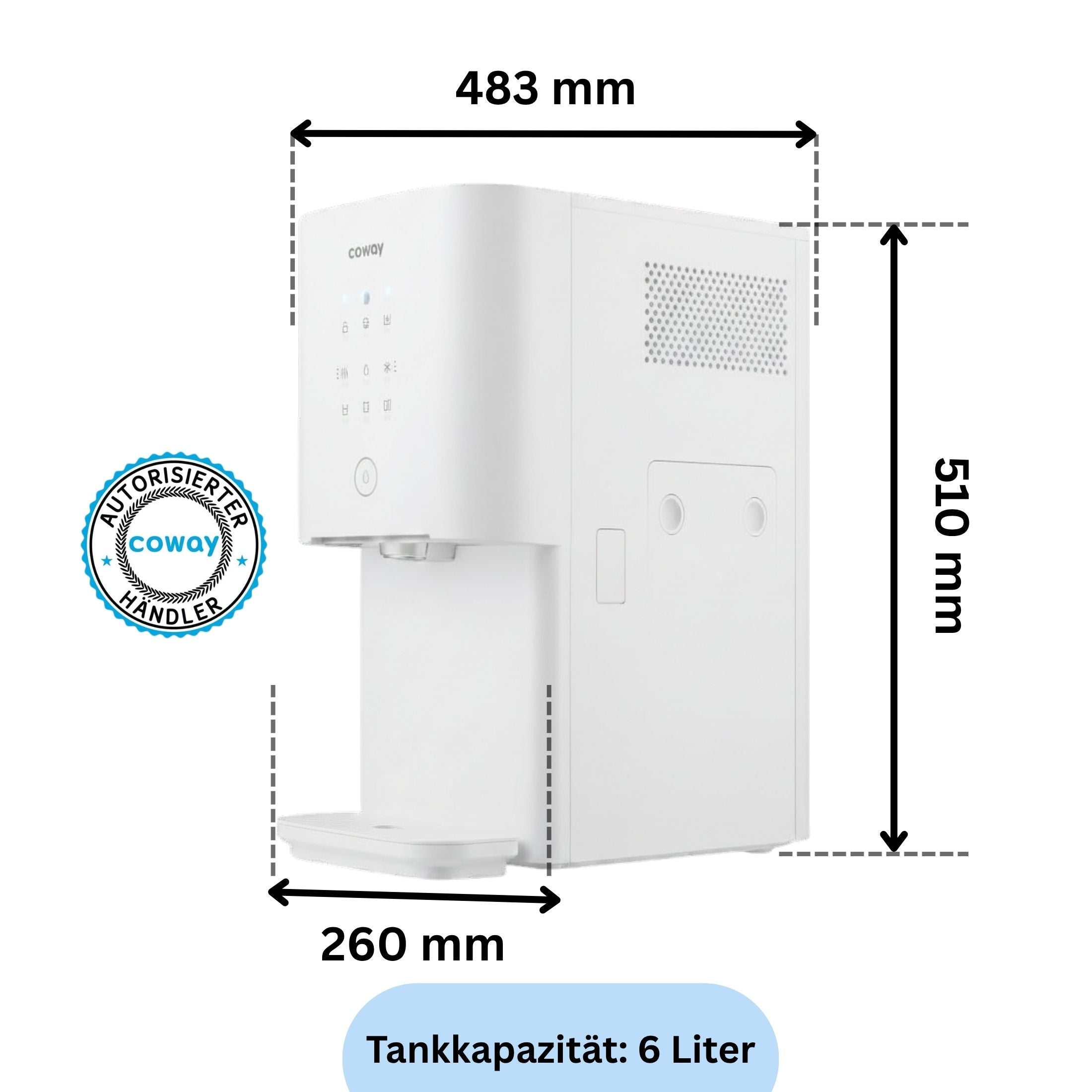 Coway CHP-6310 Osmoseanlage – modernes Wasserfiltersystem für reines, heißes und kaltes Trinkwasser.