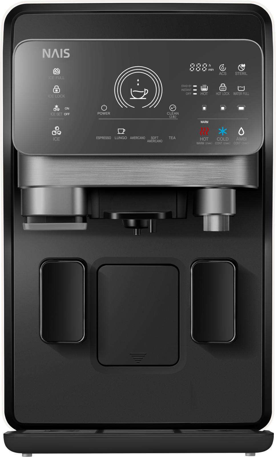 Auftisch Osmoseanlage Nais Kaffee und Eiswürfel
