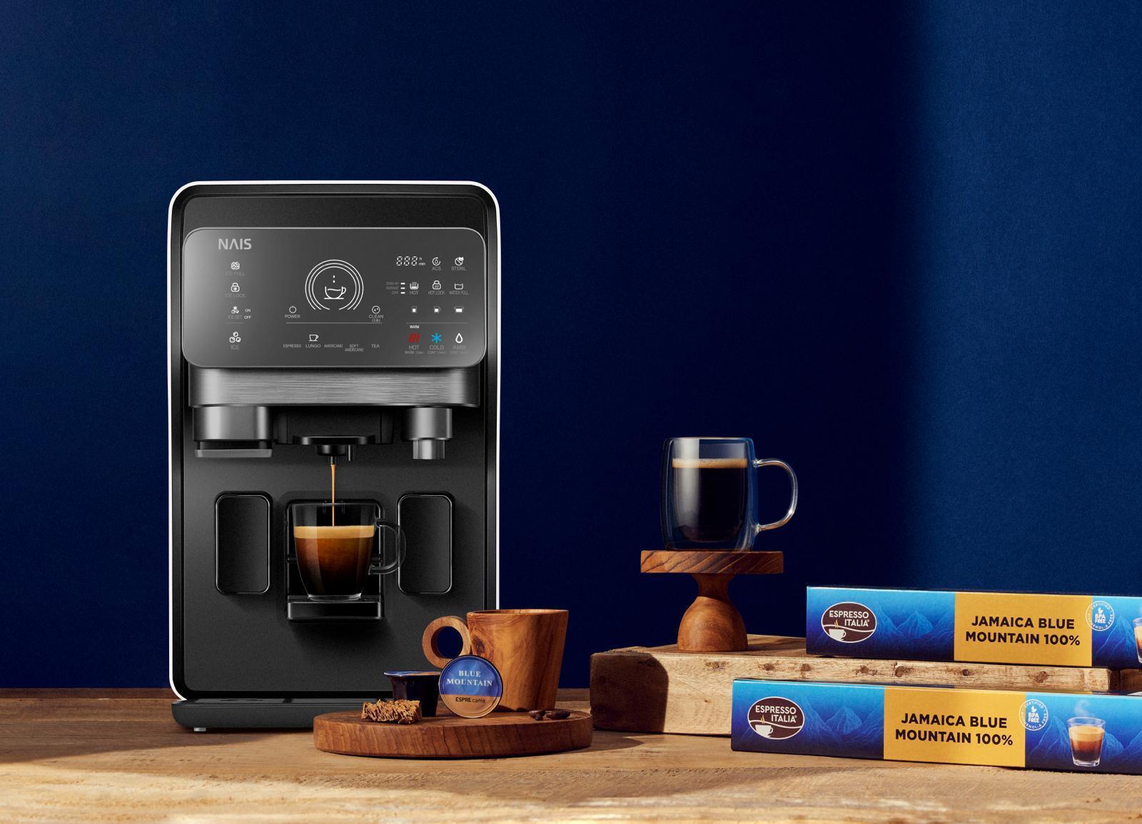 Auftisch Osmoseanlage Nais Kaffee und Eiswürfel