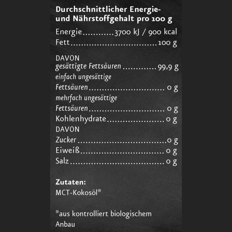 BIO MCT-Öl aus Bio-Kokosöl 500 ml