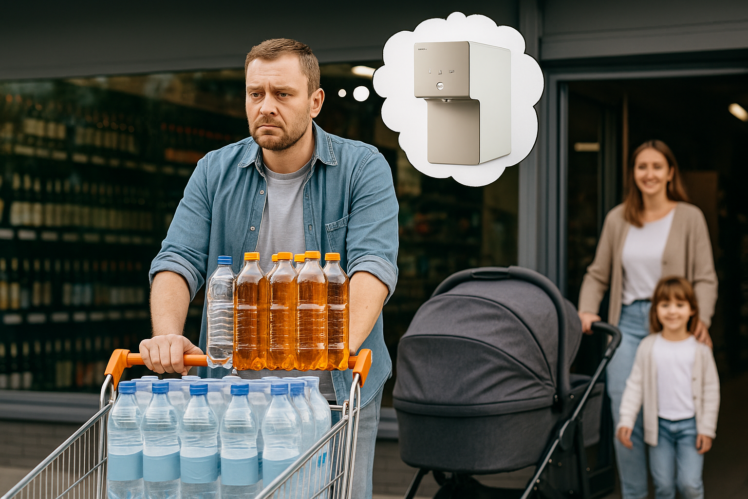 Mit einer Auftisch Osmoseanlage mit Wasseranschluss nie wieder Kisten schleppen