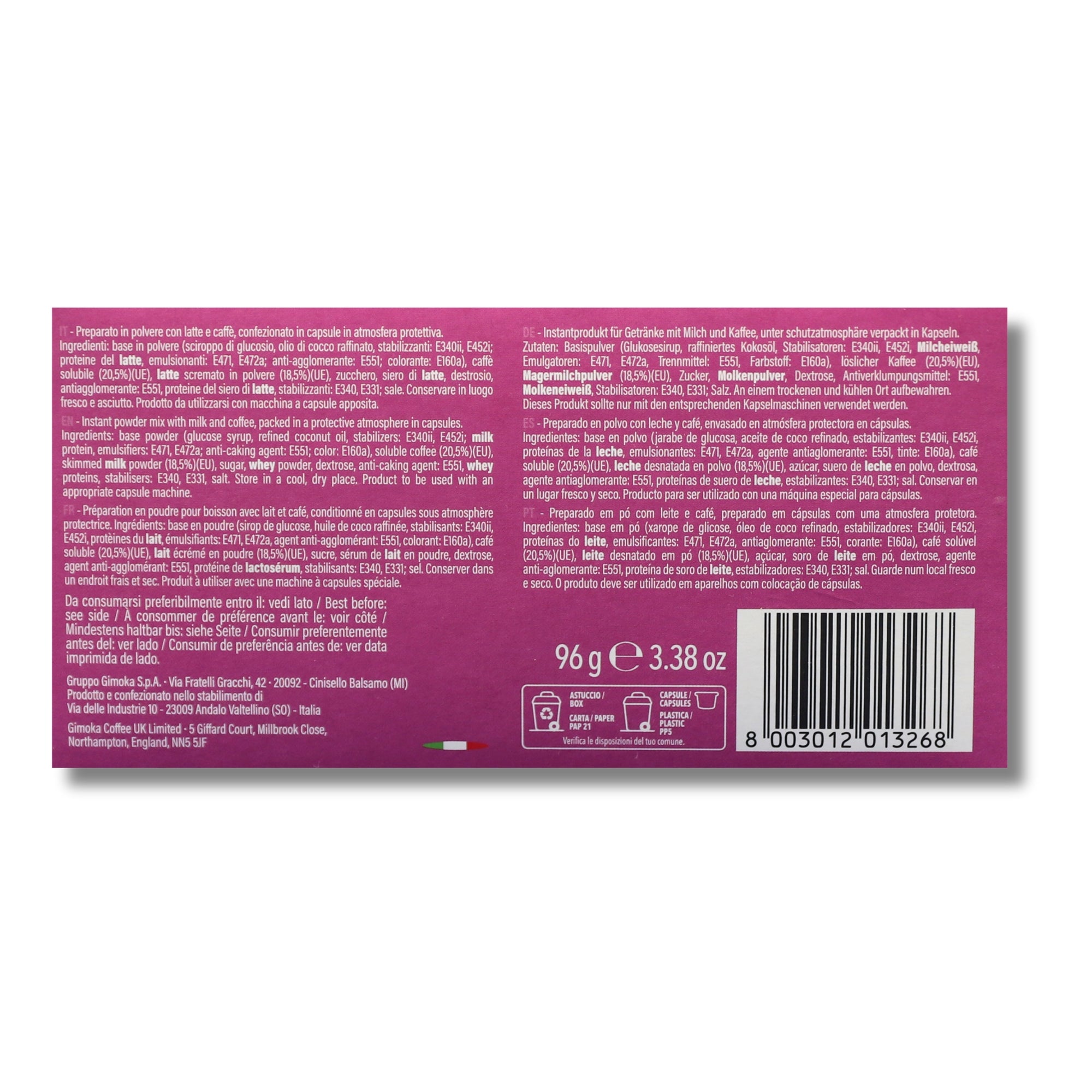 Garibaldi Caffelatte – 16 Kapseln | Für Espre Caffè System &amp; Nais Espre Osmoseanlage