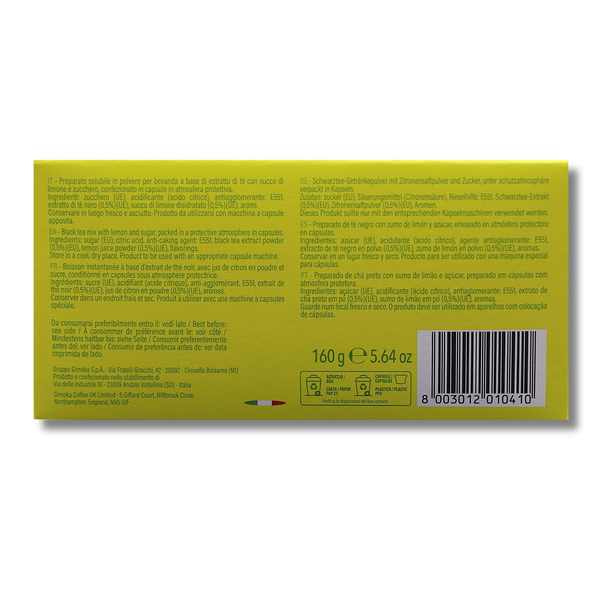 Tee-Kapseln Lemon – 16 Stück | Für Espre Caffè System & Nais Espre Osmoseanlage