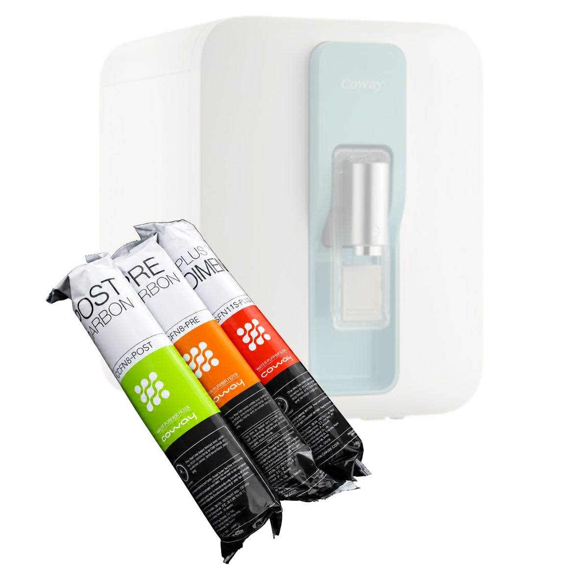 Filtersatz für Coway P-300 Osmoseanlage – Ersatzfilter für reines und gefiltertes Trinkwasser.