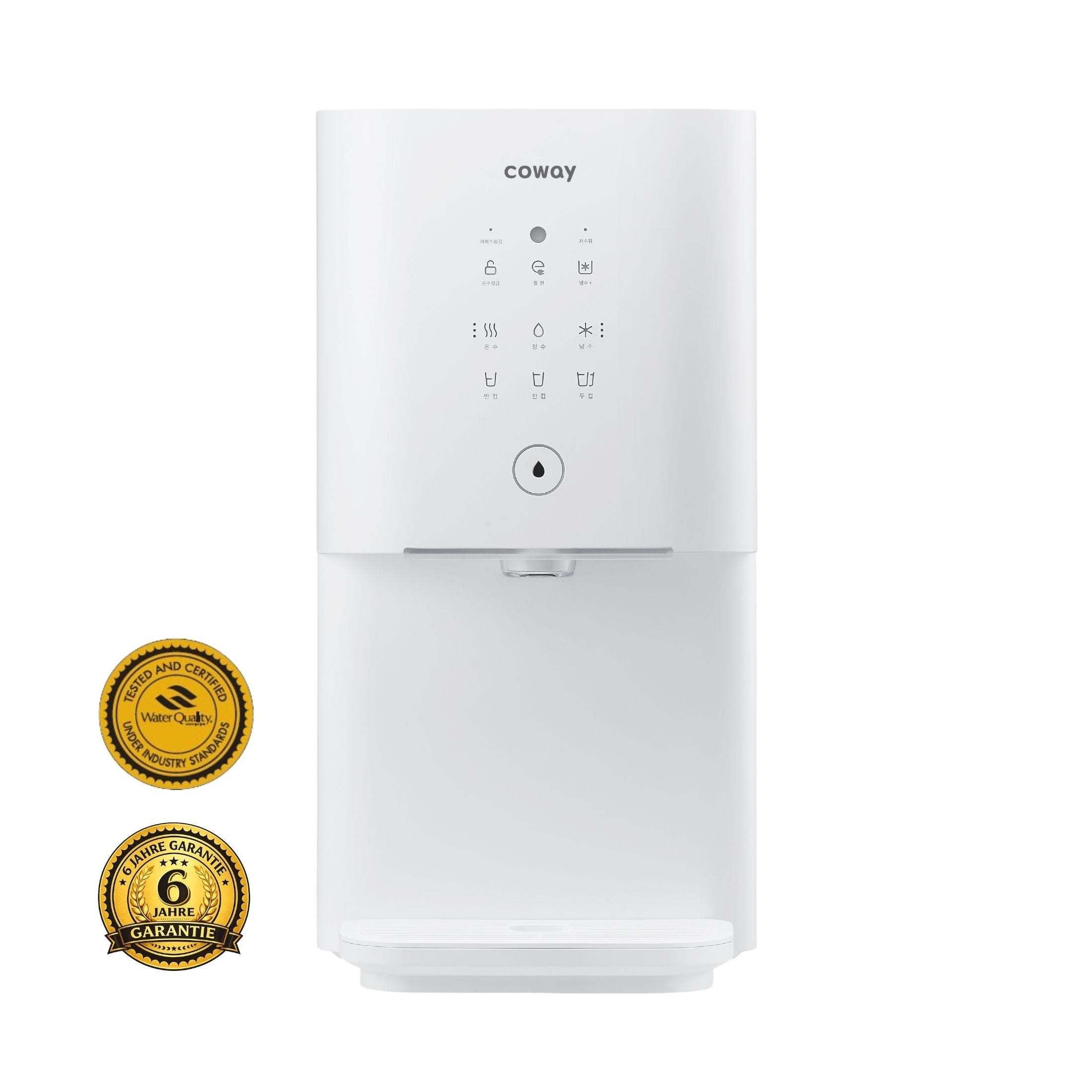 Coway CHP-6310 Osmoseanlage – modernes Wasserfiltersystem für heißes, kaltes und gefiltertes Trinkwasser.
