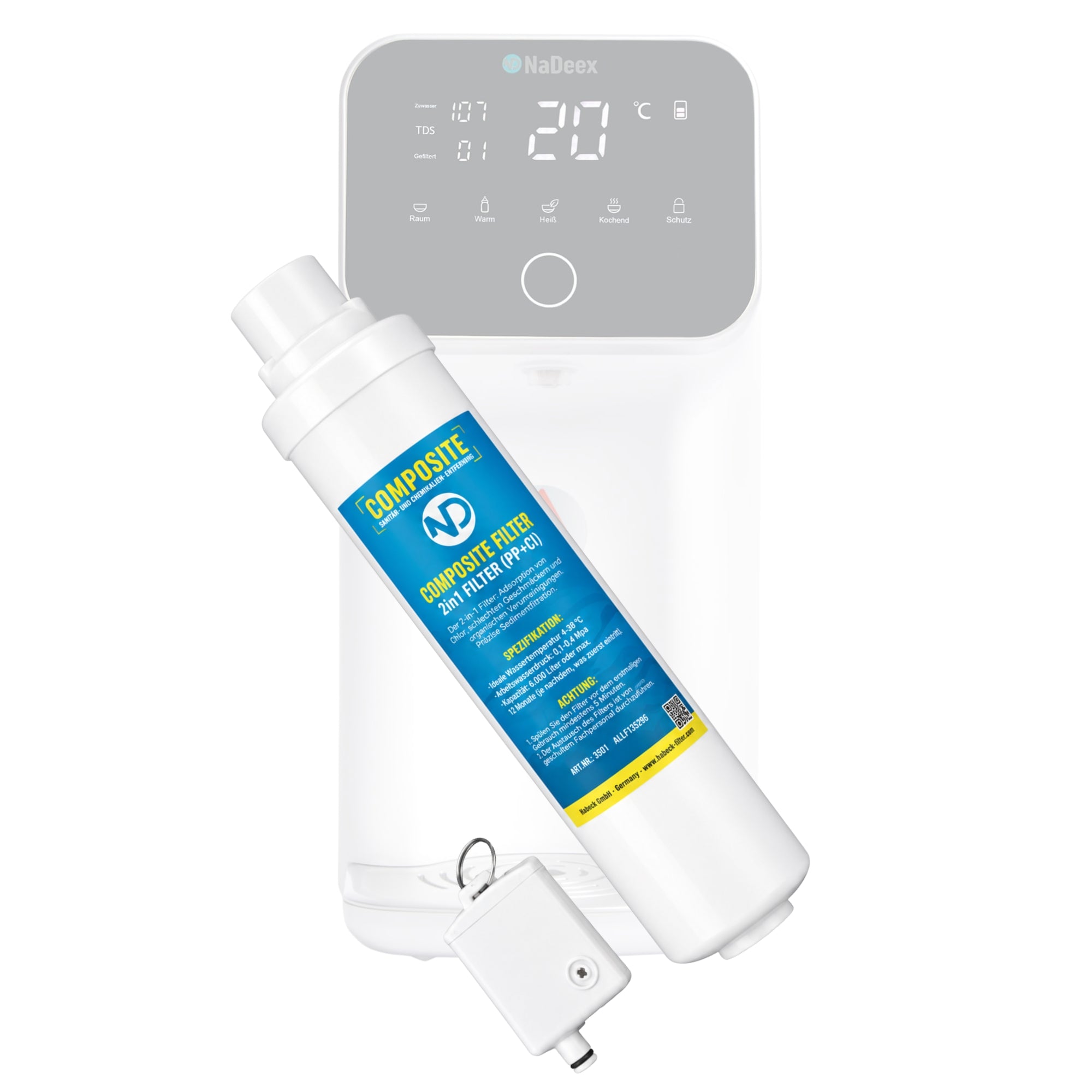 Filtersatz für Pure Nino Mini Osmoseanlage – Ersatzfilter für reines und gefiltertes Trinkwasser.
