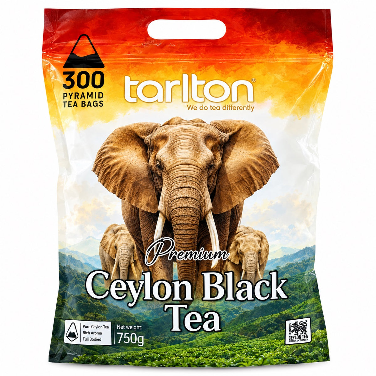Tarlton Ceylon Black Tea mit 300 Pyramid Teebeuteln, 750 g